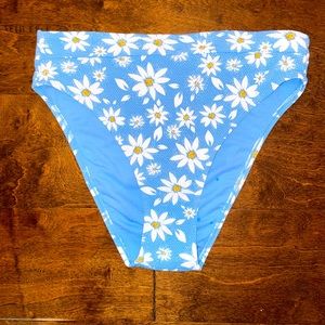 Leg High Light Blue Floral Bikini